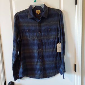 True Craft NWT L blue grey striped long sleeve